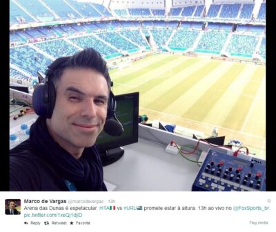 Marco de Vagas, narrador da Fox Sports, é furtado em Natal e lamenta nas redes sociais