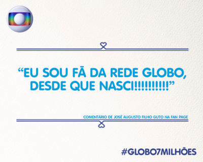 Globo atinge a marca de 7 milhões de curtidas em rede social