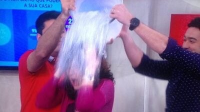 Fátima Bernardes levou um banho no programa
