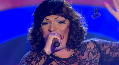 Drag queen Deena Love no The Voice Brasil (Foto: Reprodução/TV Globo)