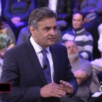 Aécio Neves (PSBD) no debate da Globo (Foto: Reprodução / TV Globo)