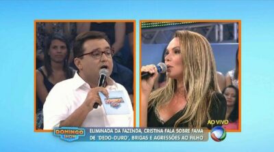 Cristina Mortágua criticou Geraldo ao vivo  (Foto: Reprodução/TV Record)