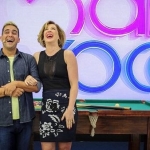 O apresentador recebeu Cláudia Raia no estúdio
