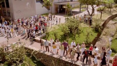 Gravação da vinheta de fim do ano passado (Foto: Reprodução/Globo)