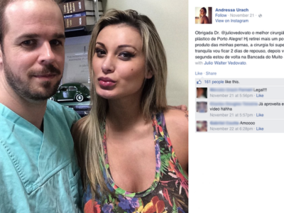 Andressa publicou foto ao lado do médico (Foto: Reprodução/Facebook)
