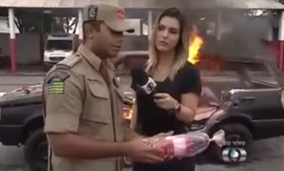 Repórter passa por gafe ao vivo em jornal (Foto reprodução)