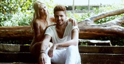 Leandro Buenno e Nicky Valentine em foto promocional do single 