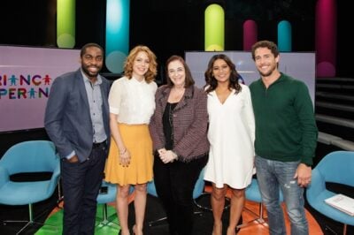 Lázaro Ramos, Leandra Leal, Marlova Jovchelovitch Noleto, Dira Paes e Flávio Canto
(Foto: Globo/Marcos Rosa)