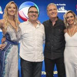 Roberto Justus e diretor geral do programa Rodrigo Carelli, com Bruna Calmon e Gianne Albertoni
(Foto: Antonio Chahestian)