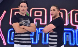 Rodrigo Faro e Wesley Safadão no "Hora do Faro" (Foto: Antônio Chahestian/Record)