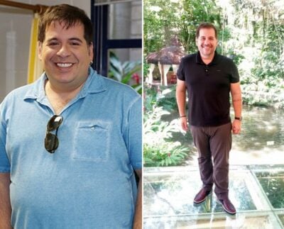 Leandro Hassum antes e depois da cirurgia (Foto: Divulgação)