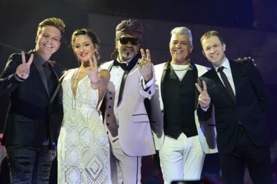 Michel Teló, Claudia Leite, Carlinhos Brown, Lulu Santos e Tiago Leifert
(Foto: Globo/Renato Rocha Miranda)