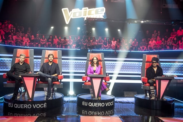 Victor & Léo, Ivete Sangalo, Carlinhos Brown e Tiago Leifert durante o ensaio (Foto: Globo/Renato Rocha Miranda)