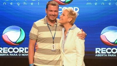 Xuxa e Mariozinho Vaz no lançamento do 