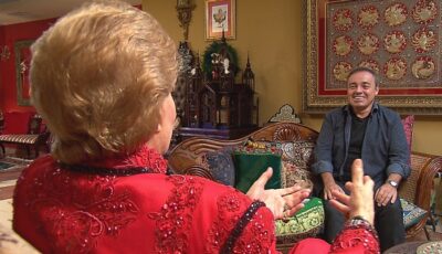 Gugu entrevista Walter Mercado
(Foto: Divulgação/Record)