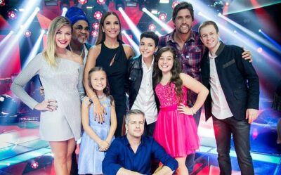 Kika, Ivete, Victor & Leo, Brown e Leifert com os finalistas do 