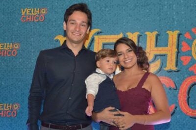 Coautor da novela 'Velho Chico', Bruno Luperi é clicado ao lado da mulher e filho (Foto: Divulgação)