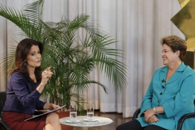 Dilma Rousseff de entrevista ao Jornal da Record (Foto: Roberto Stuckert Filho/PR)