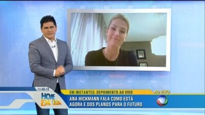 Cesar Filho e Ana Hickmann (via Skype) no 