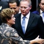 O presidente do Senado, Renan Calheiros, com a presidente Dilma (Foto: Reprodução)