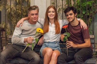 Arthur (Fábio Assunção), Eliza (Marina Ruy Barbosa) e Jonatas (Felipe Simas)
(Foto: Globo/Artur Meninea)