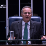 Renan Calheiros, presidente do Senado, hoje (11)
(Foto: Reprodução/Globo/TV Senado)
