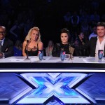 THE X FACTOR: TOP 8: L-R: L.A. Reid, Britney Spears, Demi Lovato and Simon Cowell live on THE X FACTOR, Wednesday, November 28 (8:00-9:00 PM ET/PT) on FOX. CR: Ray Mickshaw / FOX.