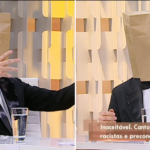 "Homem do Saco" durante o "Fofocando"
(Foto: Reprodução/SBT)