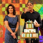Fátima Bernardes e William Bonner, no "Encontro" especial de aniversário de 50 anos da apresentadora
(Foto: Globo/Alex Carvalho)