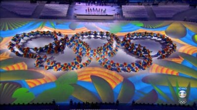 Cena da Cerimônia de Encerramento da Olimpíada Rio 2016
(Foto: Reprodução/Globo)