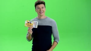 Rodrigo Favo em gravação de comercial da TeleSena (Foto: Francisco Cepeda)