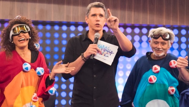 Marcio Garcia na gravação do programa "Tamanho Família" (Foto: Divulgação)