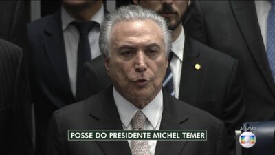 Michel Temer durante a posse no Senado, ontem (31)
(Foto: Reprodução/Globo)