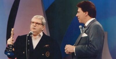 Jô Soares e Silvio Santos na entrega do Troféu Imprensa em meados de 1990 - Foto