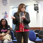 Autora Gloria Perez em palestra (Foto: Anderson Barros/EGO)