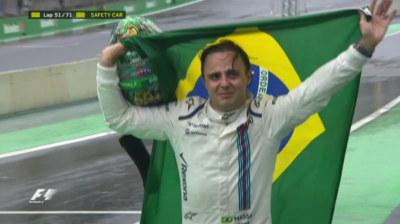 Felipe Massa após deixar o GP Brasil em despedida
(Foto: Reprodução/Globo)