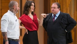 Henrique Fogaça, Paola Carosella e Eric Jacquin no "MasterChef" (Foto: Carlos Reinis/Band)