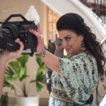 Teodora (Grace Gianoukas) nos bastidores da última gravação de "Haja Coração"
(Foto: Globo/João Cotta)
