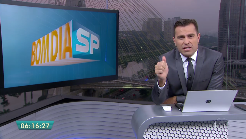 Rodrigo Bocardi durante o "Bom Dia São Paulo" (Foto: Reprodução/Globo)