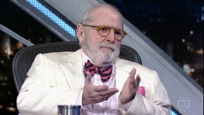 Jô Soares em seu último programa na Globo
(Foto: Reprodução/Globo)