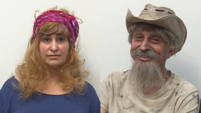 Os repórteres Fabíola Gadelha e Gerson de Souza disfarçados
(Foto: Divulgação/Record/Montagem)