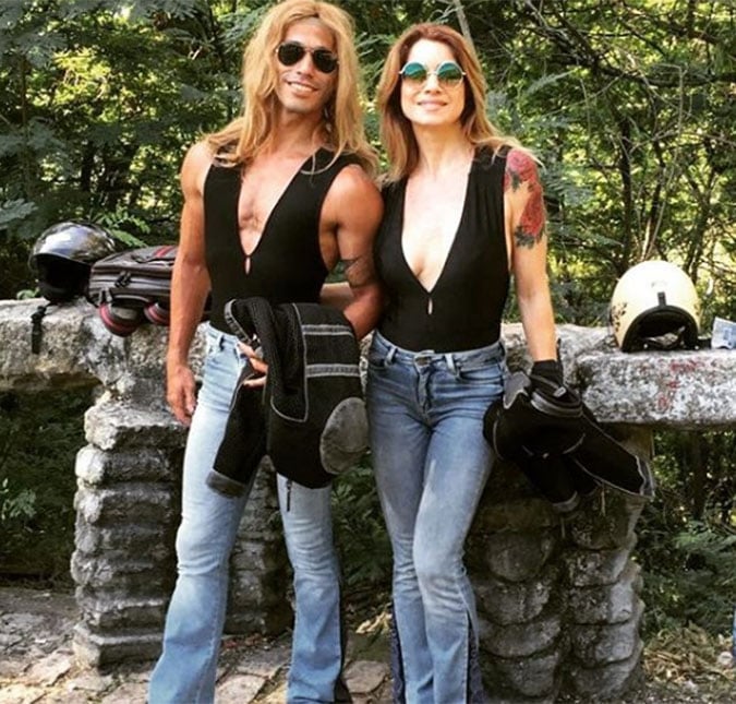 Dublê Pedro Henrique e a atriz Letícia Spiller (Foto: Reprodução)