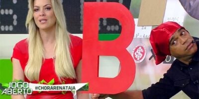Renata Fan sendo zoada durante o seu programa. (Foto: Reprodução)