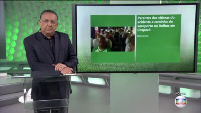 Galvão Bueno em programa sobre tragédia da Chapecoense
(Foto: Reprodução/Globo)