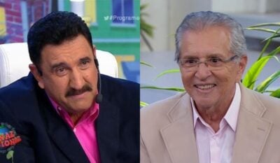 Ratinho e Carlos Alberto de Nóbrega em suas atrações no SBT
(Foto: Reprodução/SBT/Montagem)