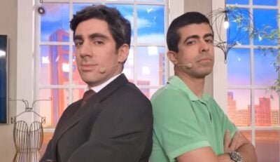Marcelo Adnet e Marcius Melhem. (Foto: Encontro com Fátima Bernardes/TV Globo)