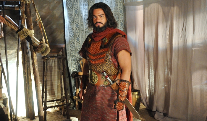 Sidney Sampaio record (Josué) em "A Terra Prometida" (Foto: Munir Chatack/Record)