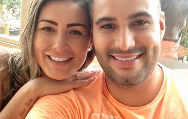 A apresentadora Andressa Urach com o pai do seu filho (Foto: Reprodução/Instagram)