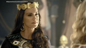 Adriana Garambone (Amitis) em cena de "O Rico e Lázaro" (Foto: Reprodução/Record)