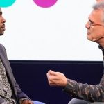 Lázaro Ramos e Bial em conversa sobre o Criança Esperança, em 2016. Foto - divulgação.